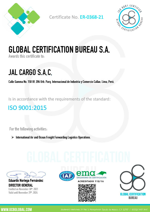 Global Certification Bureau, ISO 9001:2015